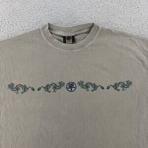 Vintage Metro One Shirt Mens 2XL Gray Dragon Chinese Graphic Tee 90s Cotton